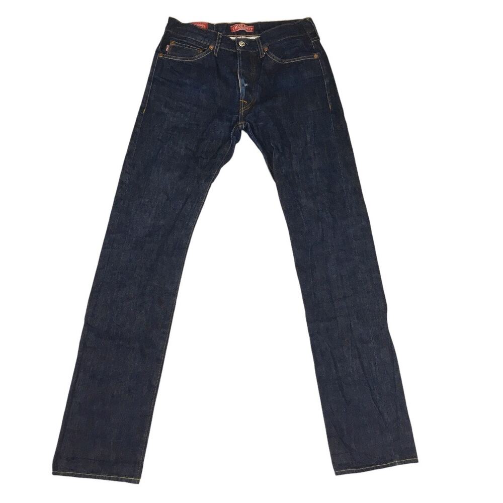 True Grit Whiskey Slim Straight Jeans Button Fly Cone Denim Pants Men's 30 x 34‎